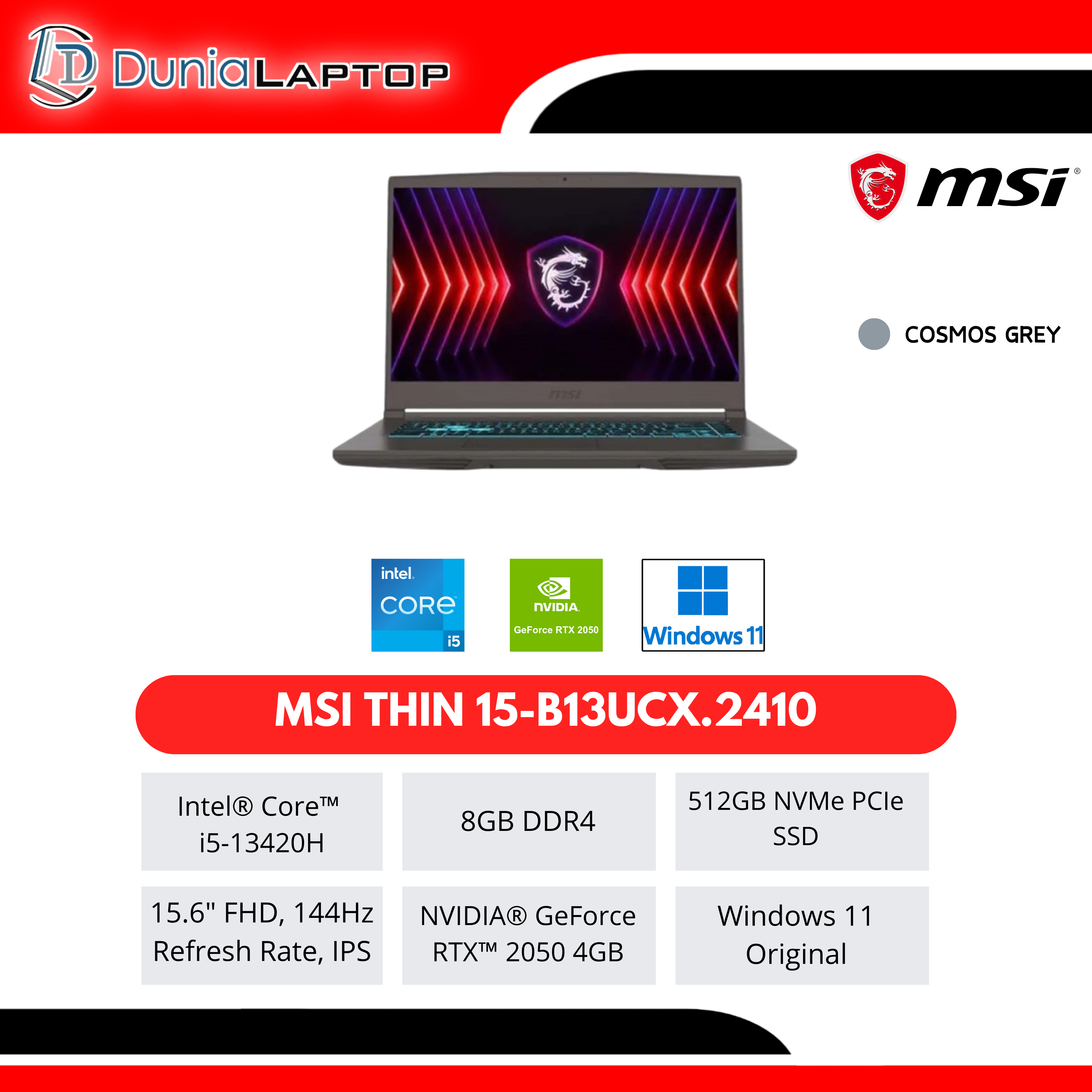 MSI THIN 15-B13UCX.2410